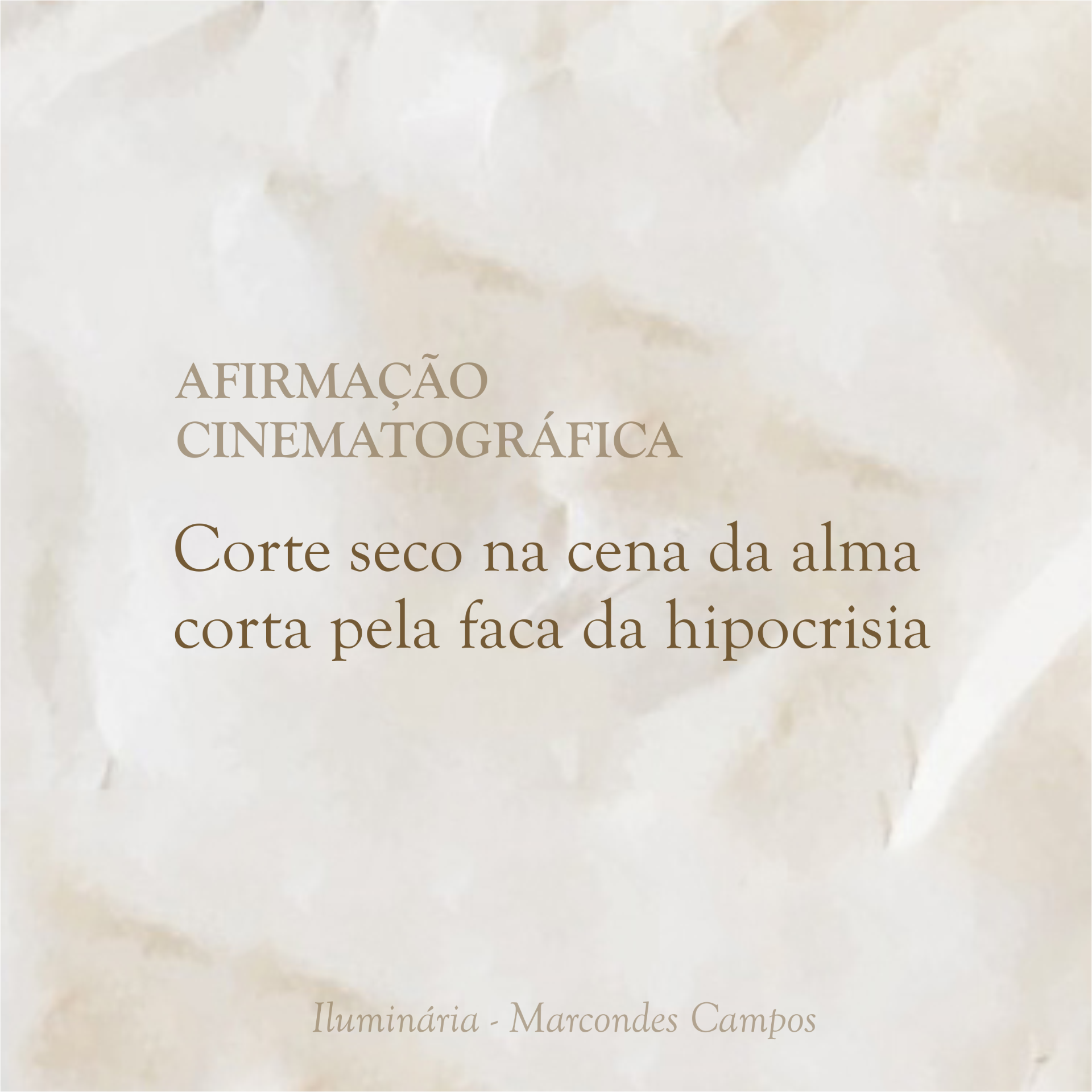 Corte seco na cena da alma corta pela faca da hipocrisia